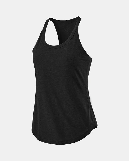 Scoop Neck Active Tank Black Easy Apparels