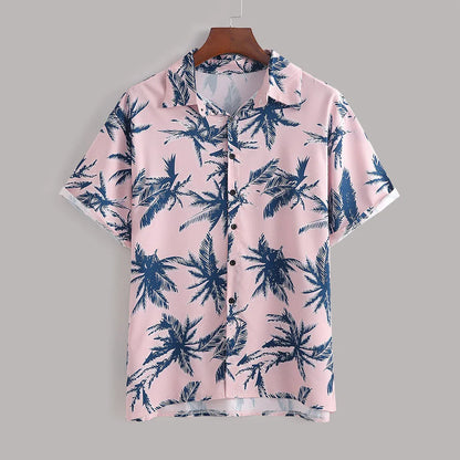 Men's Full Size Tropical Print Hawaiian Style Top and Shorts Set Plus Size Easy Apparels