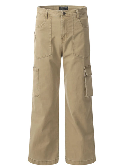 Men's Wide Leg Cargo Pants Khaki Easy Apparels