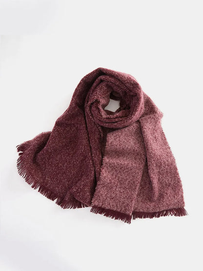 Raw Hem Heathered Polyester Scarf Easy Apparels