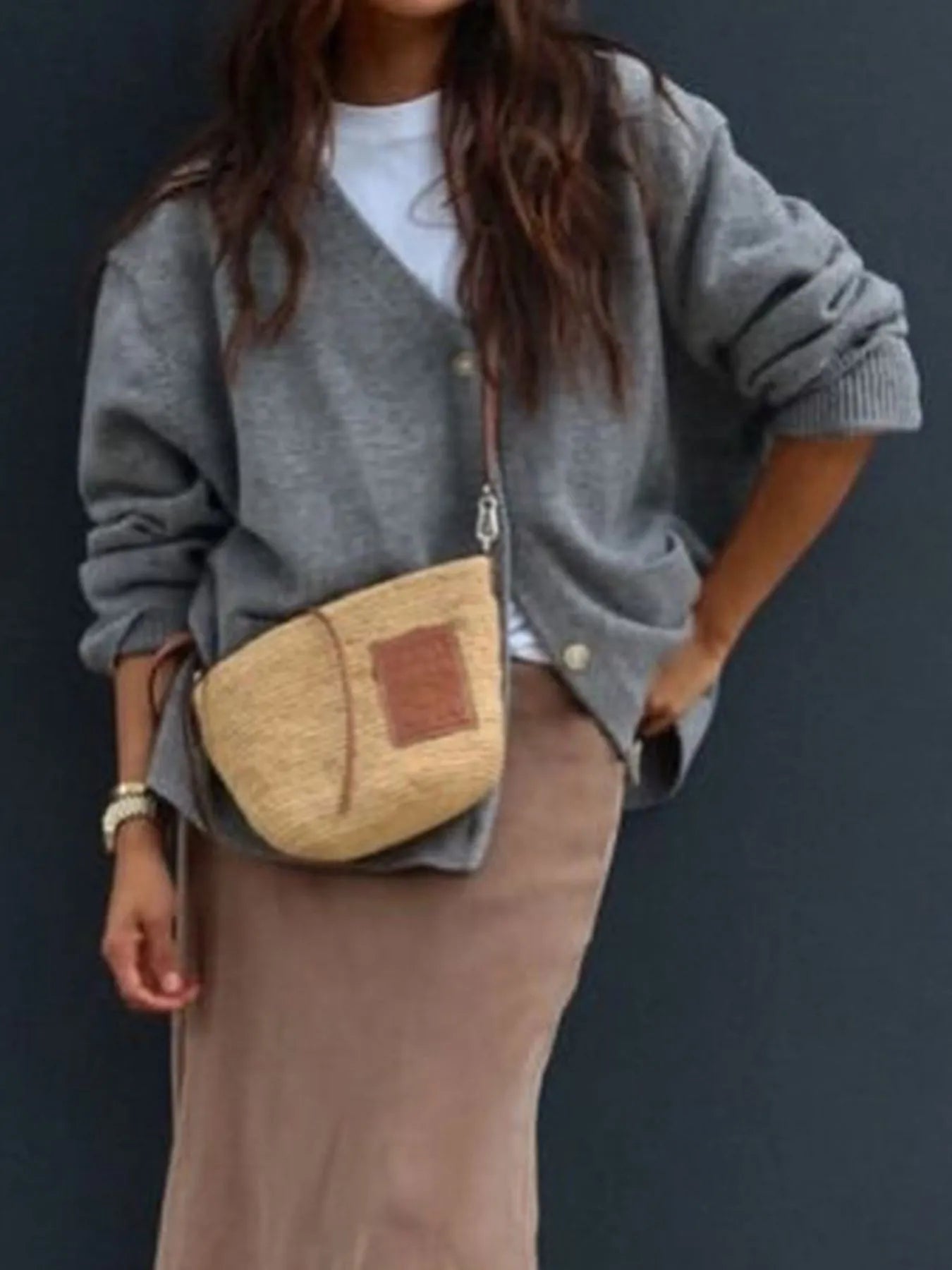 Button-Front Long Sleeve Cardigan Easy Apparels