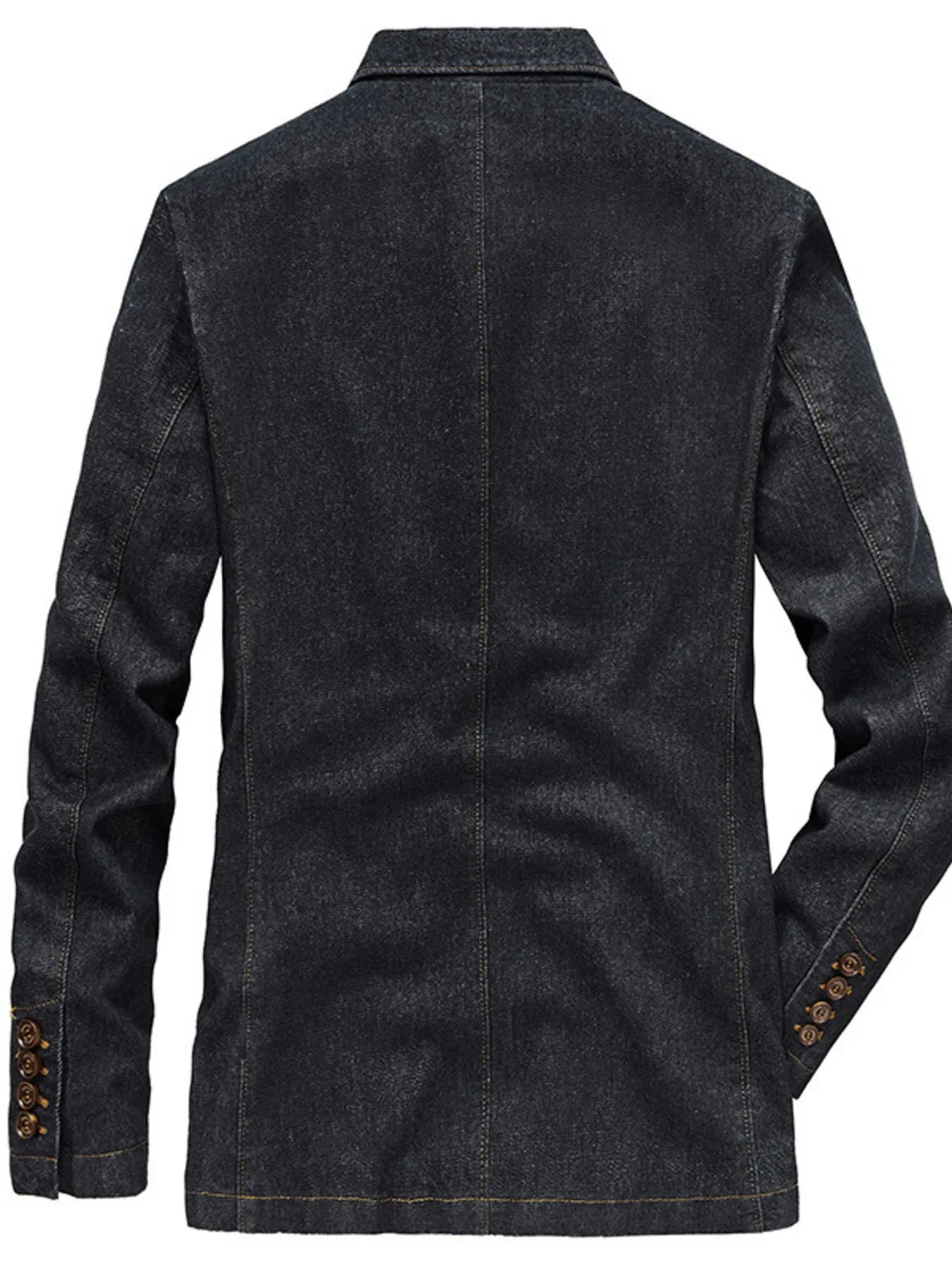 Men's Plus Size Lapel Collar Long Sleeve Denim Blazer Easy Apparels