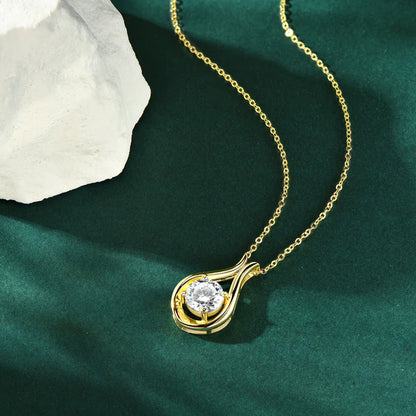 2 Carat Moissanite 925 Sterling Silver Pendant Necklace Easy Apparels