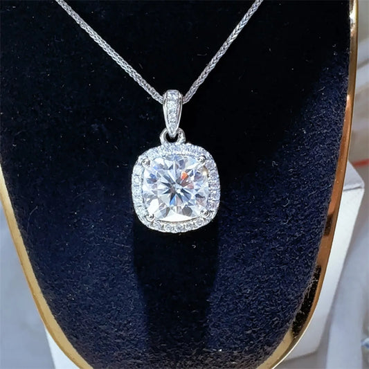 5 Carat Moissanite 925 Sterling Silver Necklace Transparent One Size Easy Apparels