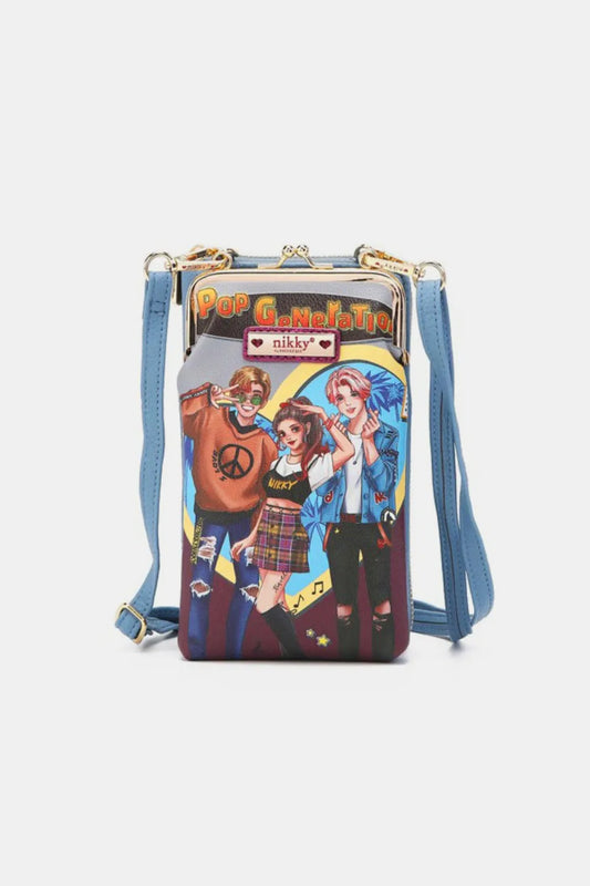 Nicole Lee USA Printed Crossbody Wallet Pop Generation One Size Easy Apparels