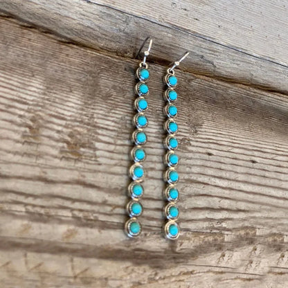 Artificial Turquoise Alloy Bar Earrings Easy Apparels