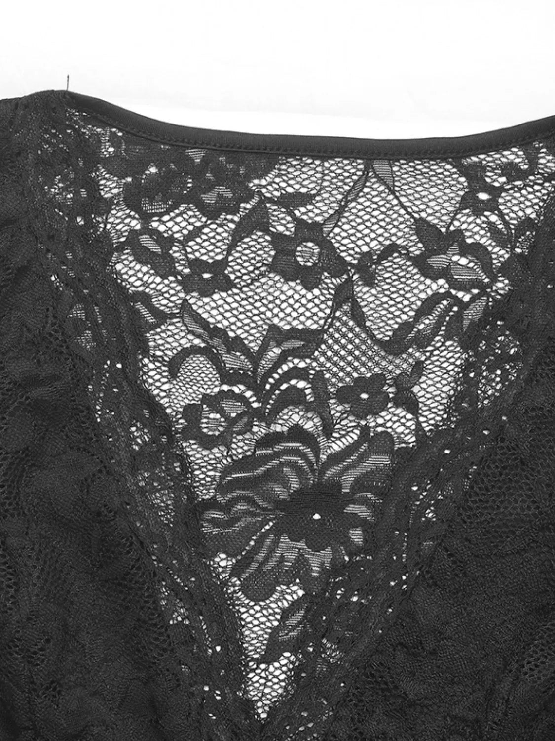 Trendsi Lace Plunge Short Sleeve Bodysuit