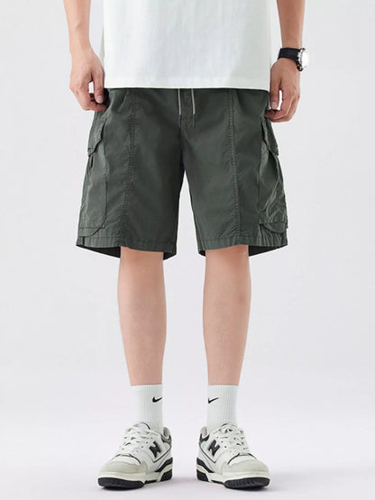 Men's Full Size Drawstring Cargo Shorts Plus Size Easy Apparels