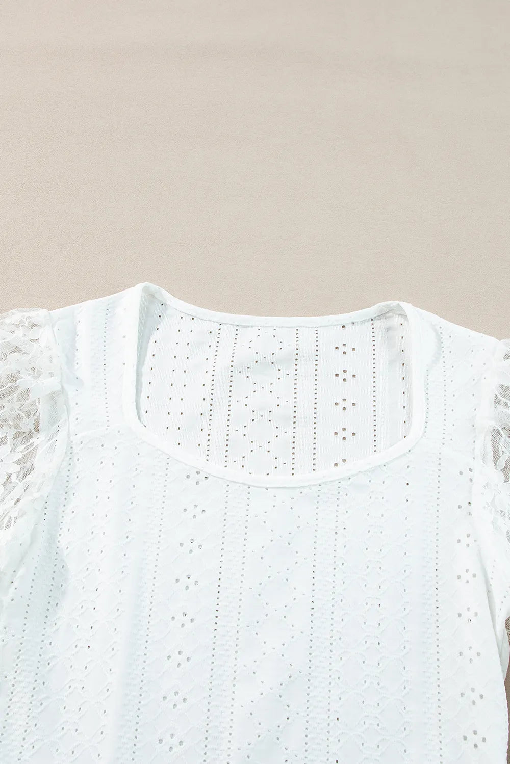Trendsi Eyelet Lace Long Sleeve Bodysuit