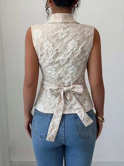 Trendsi Tie Waist Wrap Tank Top