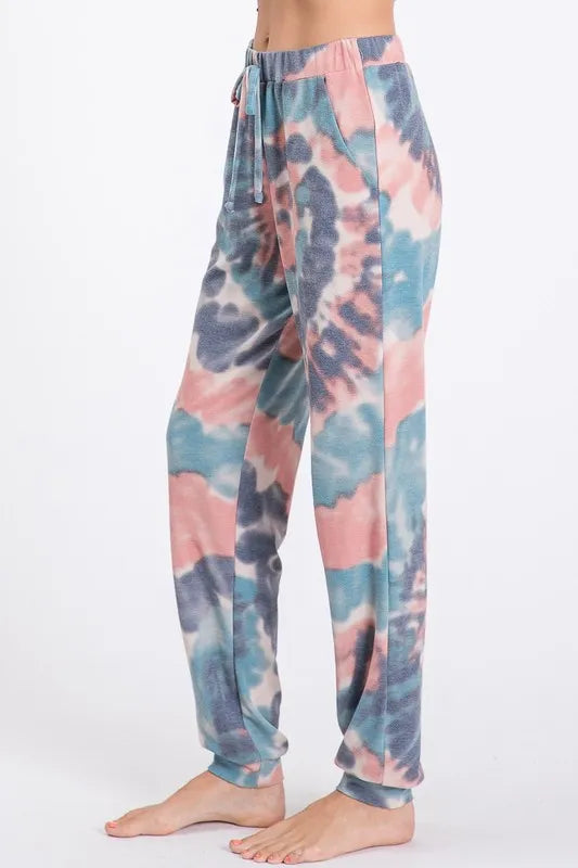 BiBi Tie Dye French Terry Casual Pants Easy Apparels
