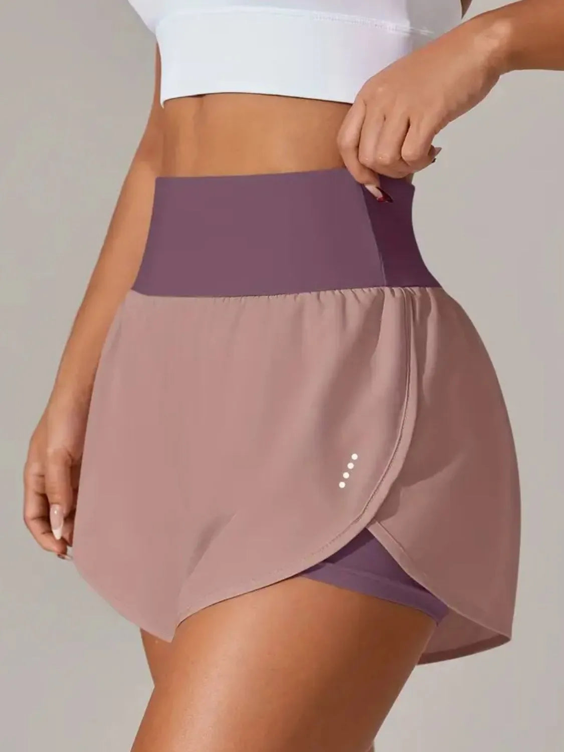 Pocketed High Waist Active Shorts Easy Apparels