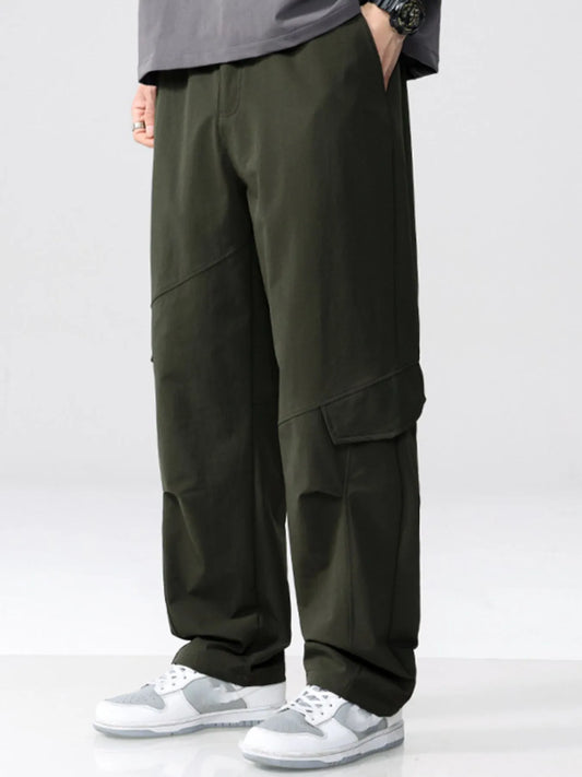 Men's Plus Size Straight Leg Cargo Combat Pants Army Green Easy Apparels