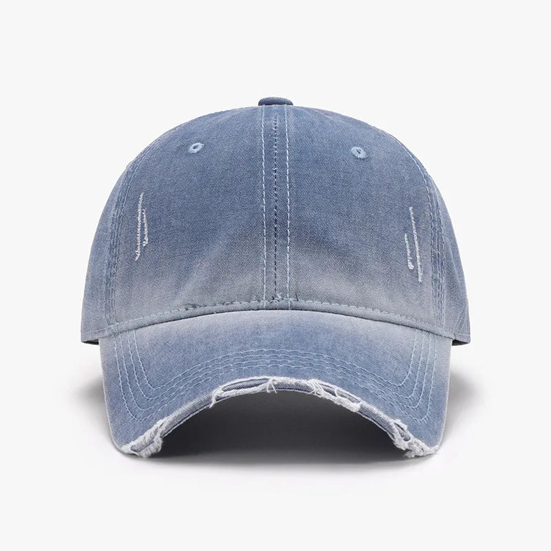Distressed Washed Adjustable Baseball Cap Dusty Blue One Size Easy Apparels