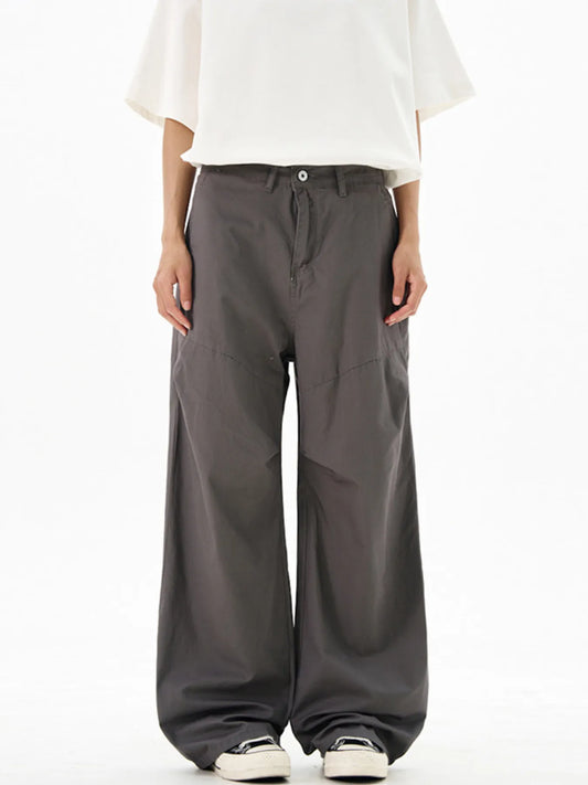 Men's Wide Leg Cargo Pants with Ruched Detail Grey Easy Apparels