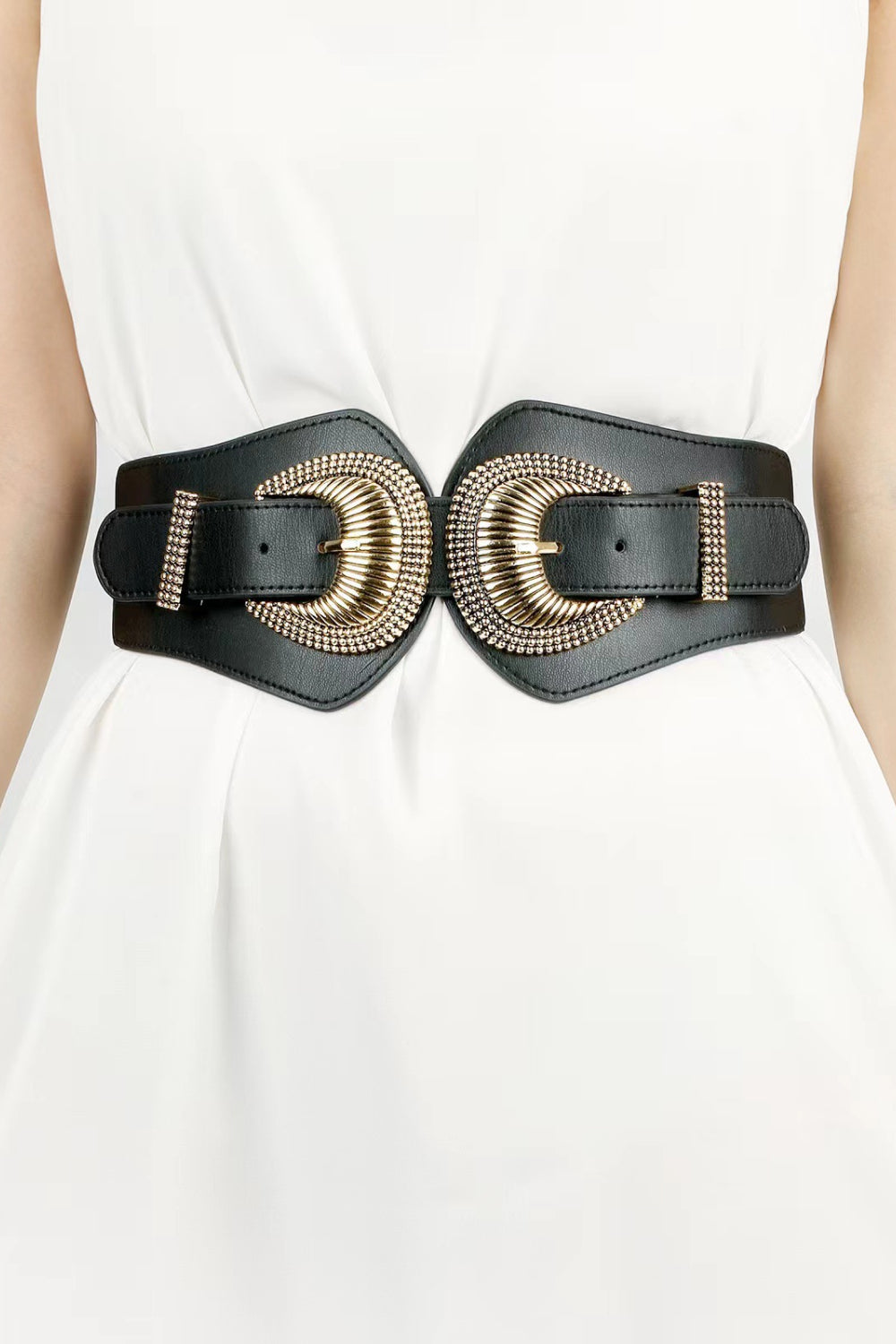 Shell Double Buckle Elastic Wide Belt Easy Apparels
