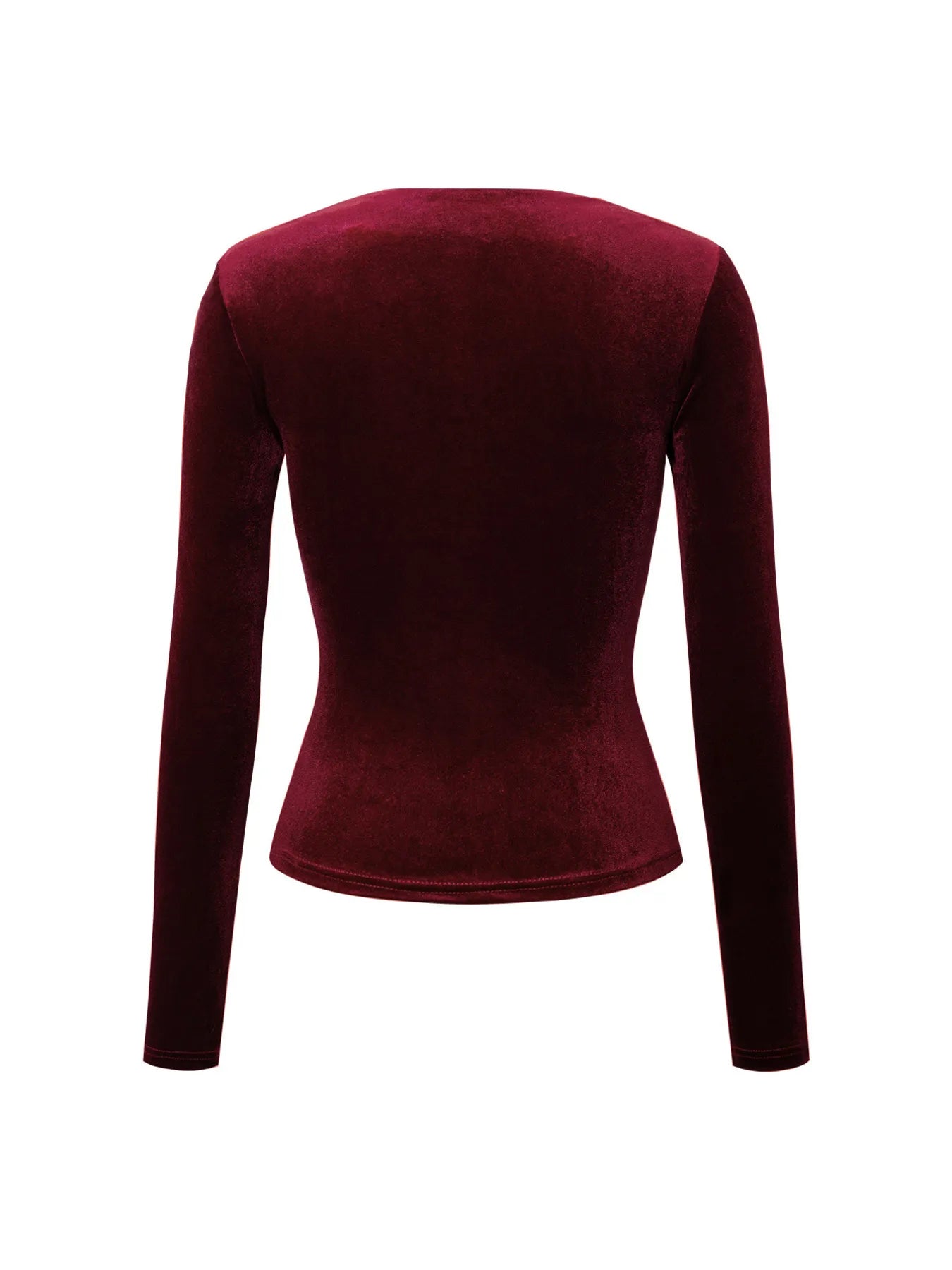 Trendsi Velvet Long Sleeve Square Neck T-Shirt