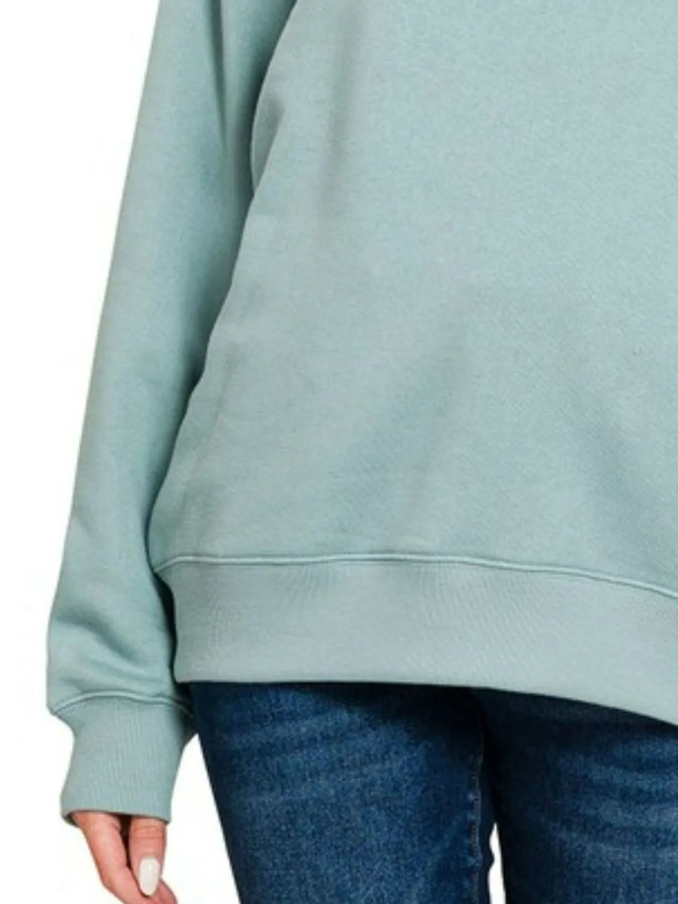 Trendsi Zenana Fleece Round Neck Sweatshirts