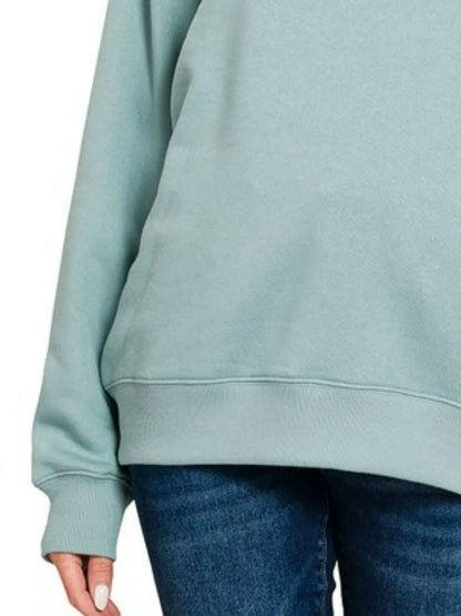 Trendsi Zenana Fleece Round Neck Sweatshirts