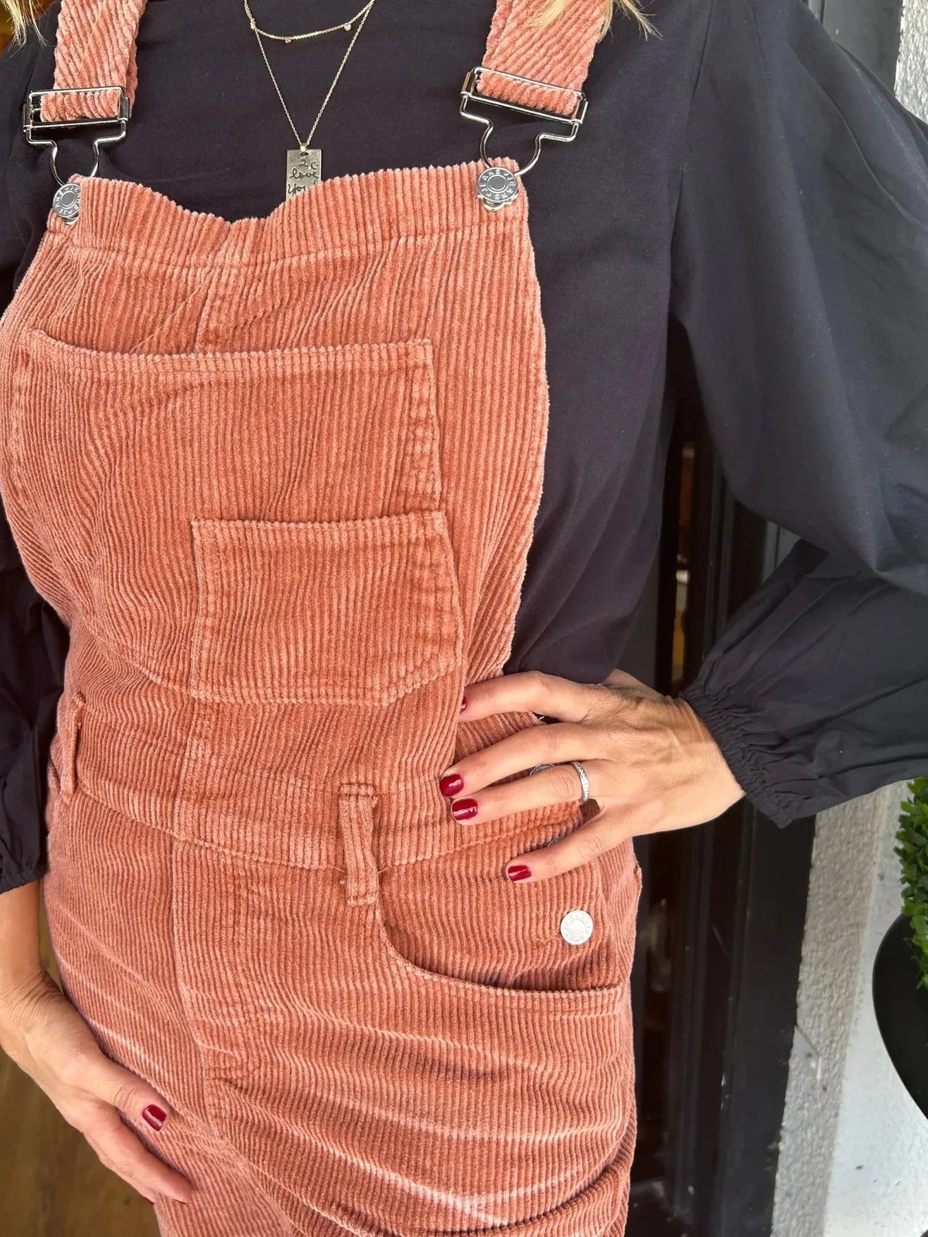 Distressed Wide Leg Corduroy Overalls Easy Apparels