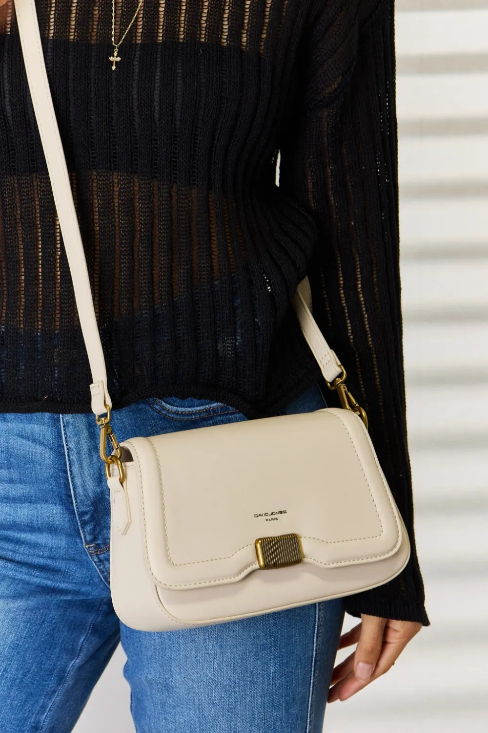David Jones PU Leather Crossbody Bag Easy Apparels