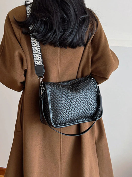 Textured Leather Shoulder Bag Easy Apparels