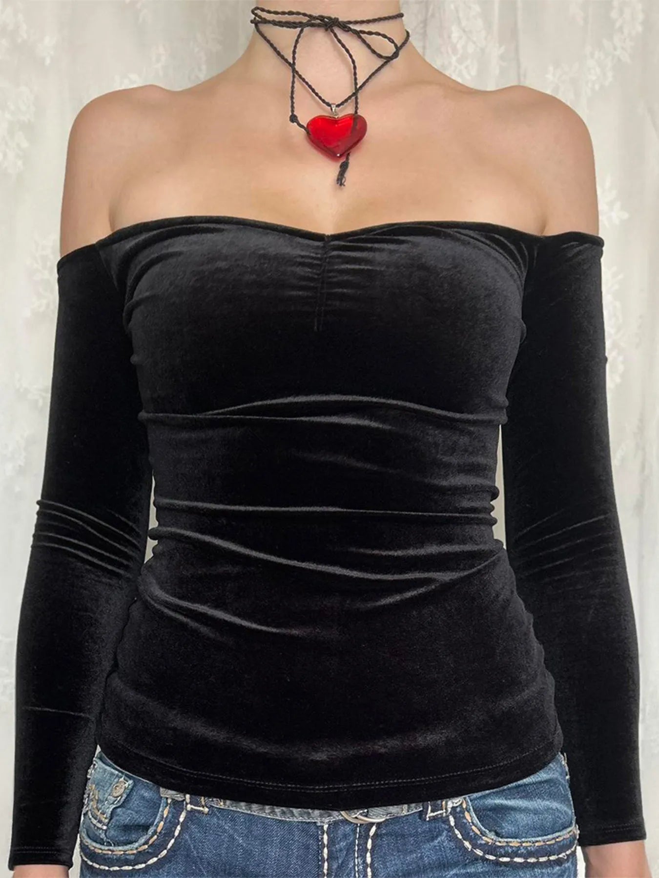 Trendsi Off-Shoulder Long Sleeve Top