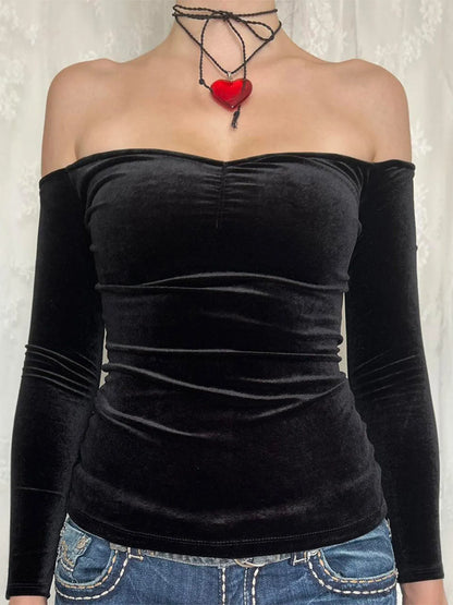 Trendsi Off-Shoulder Long Sleeve Top