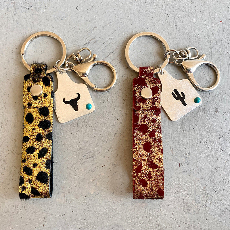 Genuine Leather Alloy Keychain Easy Apparels