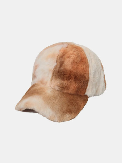 Fuzzy Acrylic Baseball Cap Caramel One Size Easy Apparels