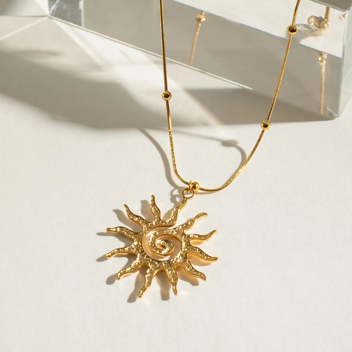 18K Gold-Plated Sun Pendant Necklace Easy Apparels