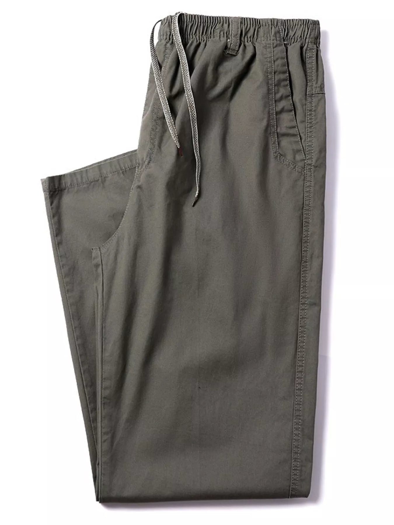 Men's Plus Size Drawstring Loose Fit Pants Army Green Easy Apparels