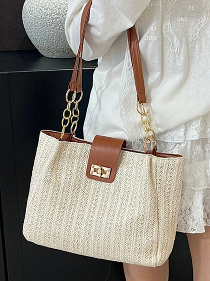 Woven Straw Shoulder Bag Easy Apparels
