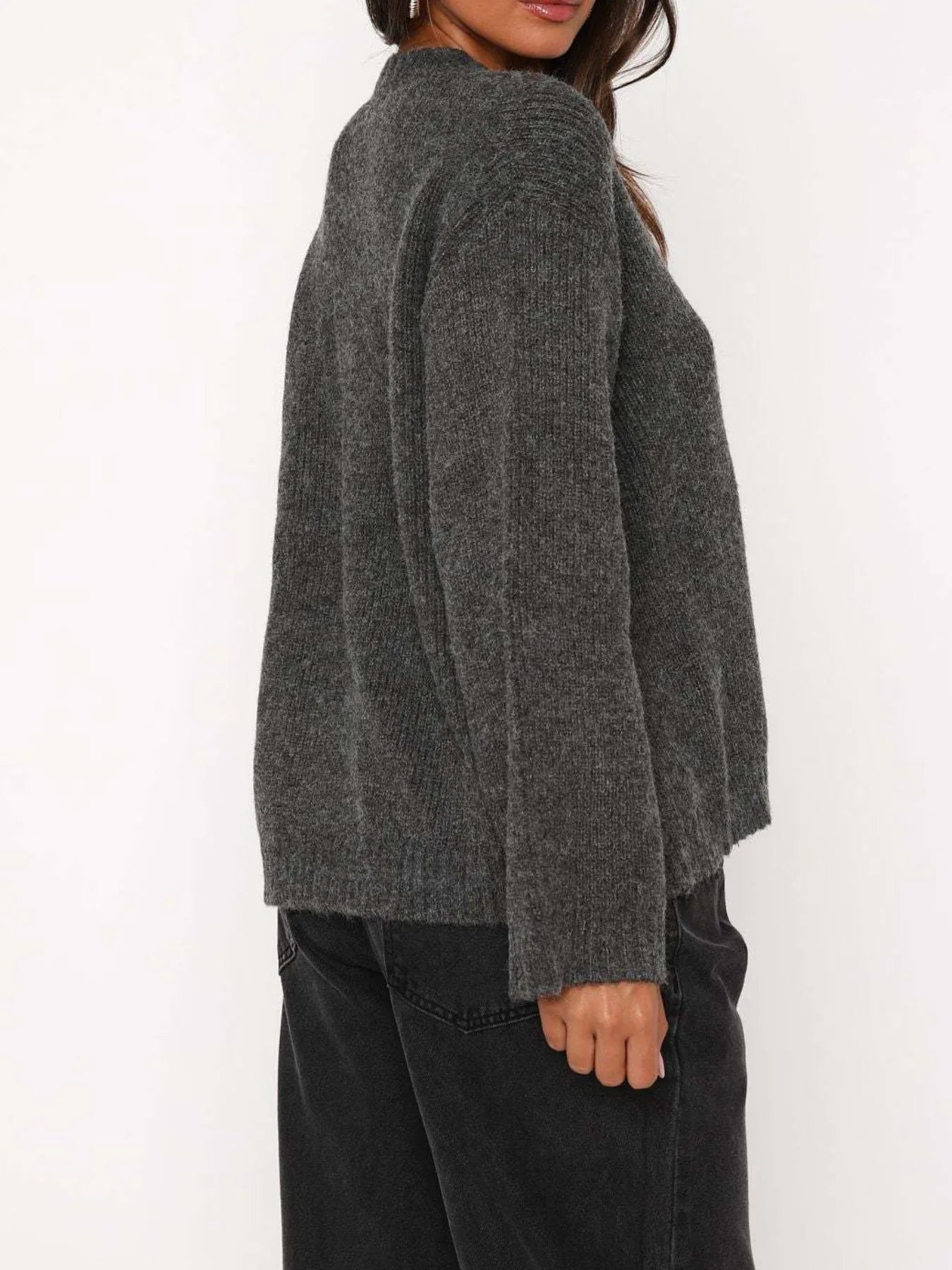 Open Front Tied Sweater Cardigan Easy Apparels