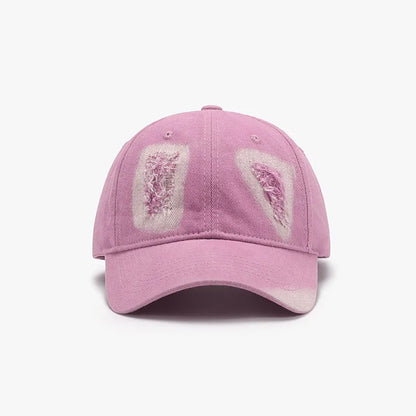 Distressed Cotton Baseball Cap Fuchsia Pink One Size Easy Apparels
