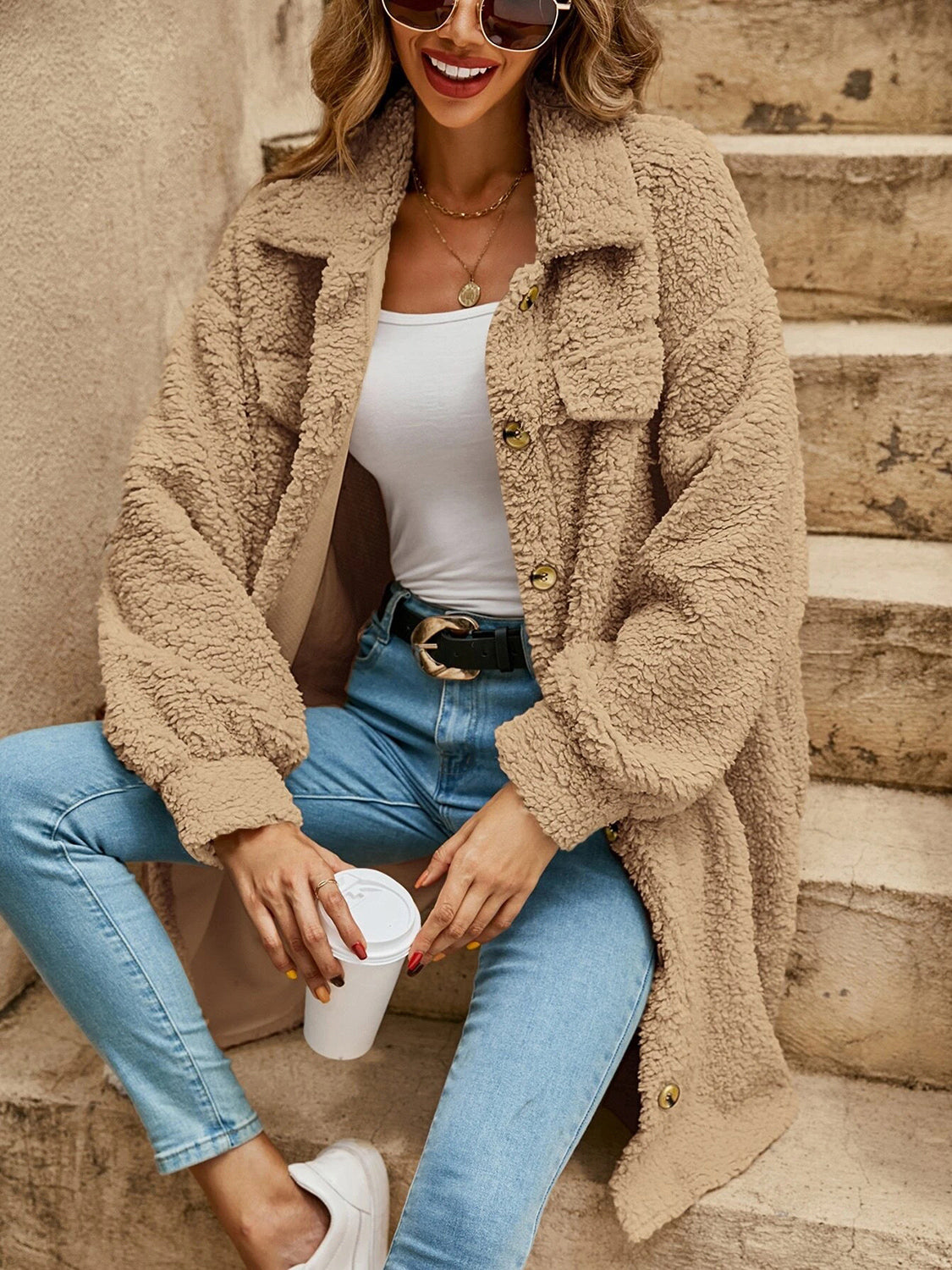 Collared Button Down Coat Easy Apparels
