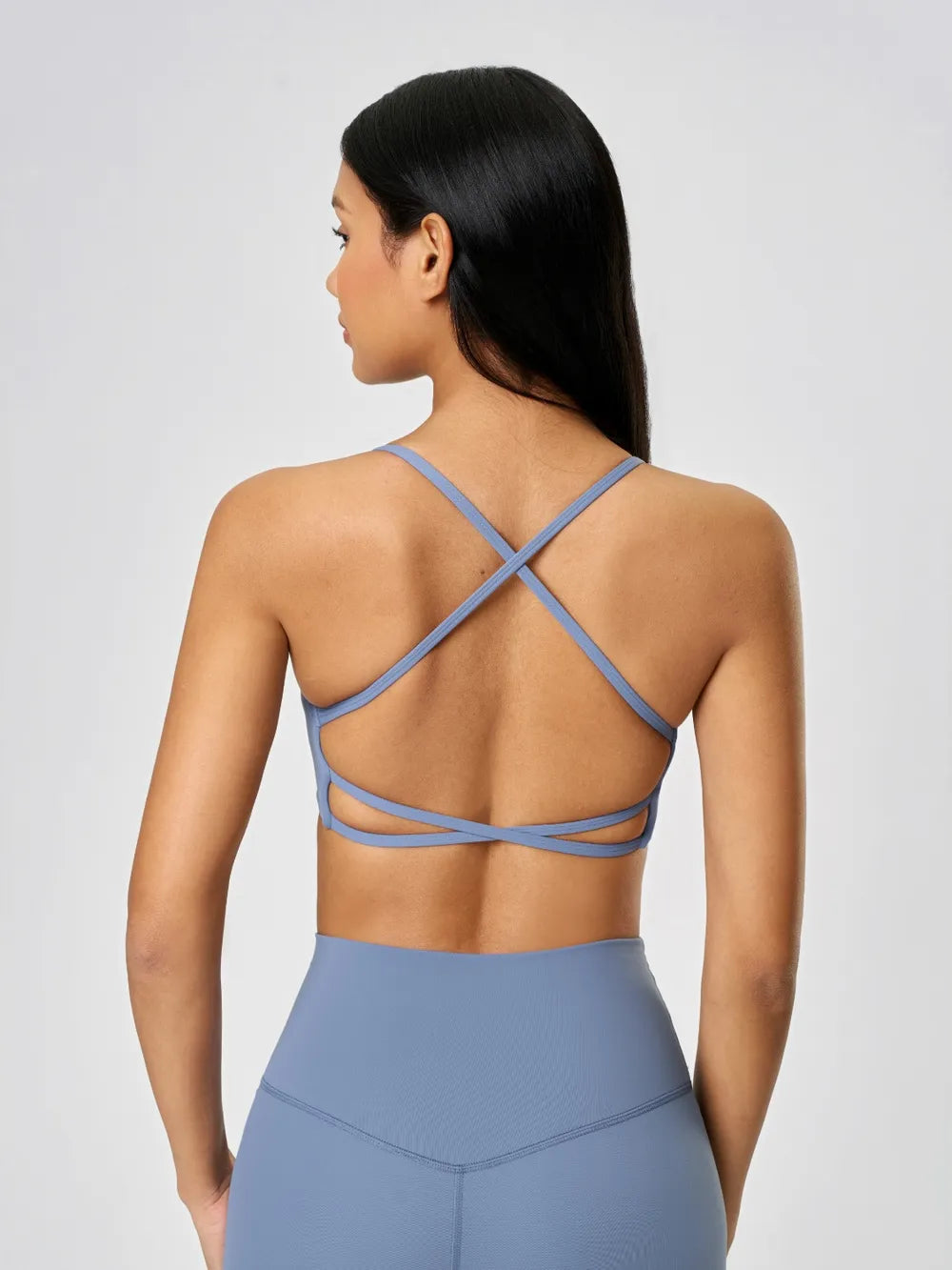 Millennia Crisscross Back Scoop Neck Active Cami with Detachable Chest Pads Easy Apparels