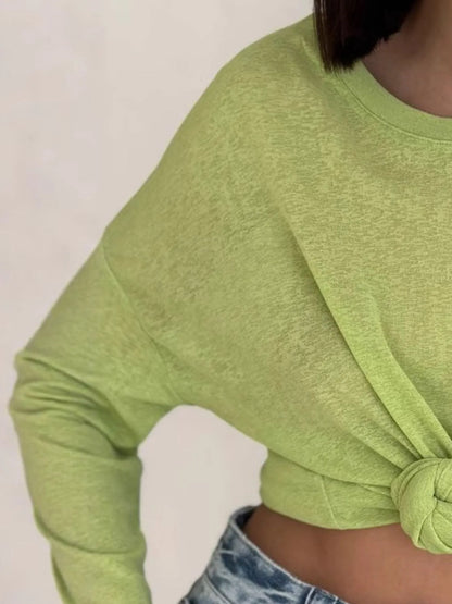 Trendsi Knotted Long Sleeve T-Shirt