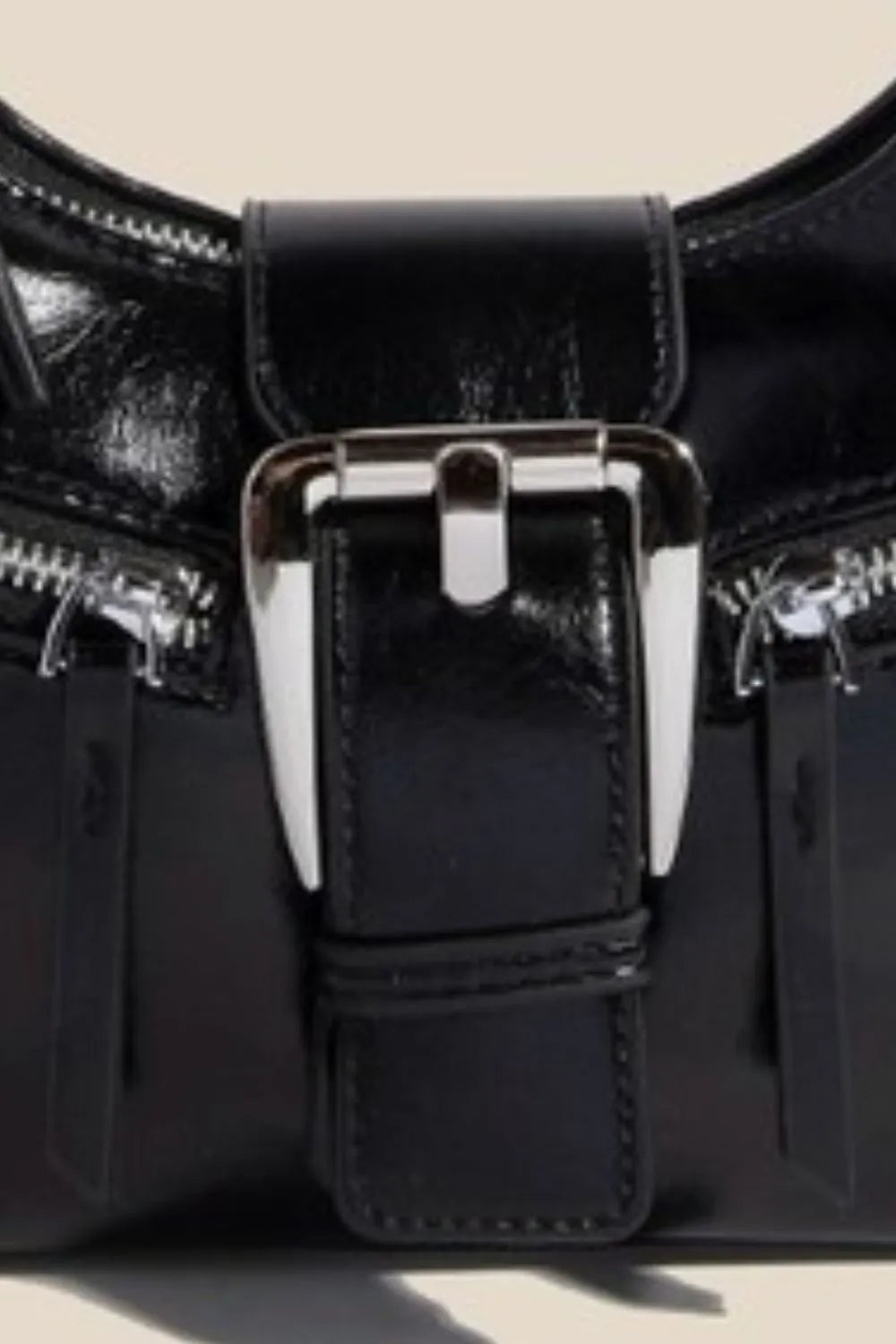 Fame Large Buckle Triple Zipper Hand Bag Easy Apparels
