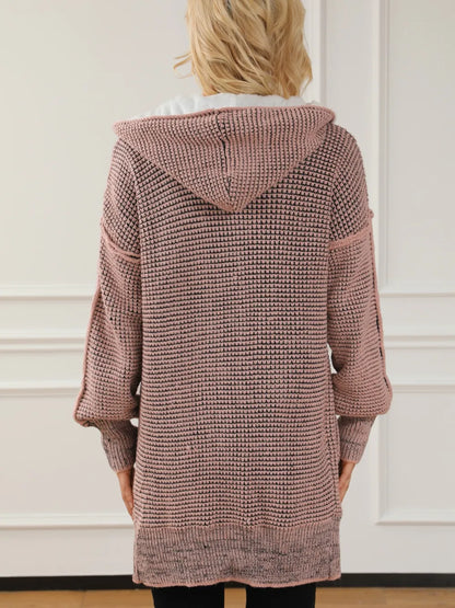 Open Front Hooded Winter Coat with Pockets Easy Apparels