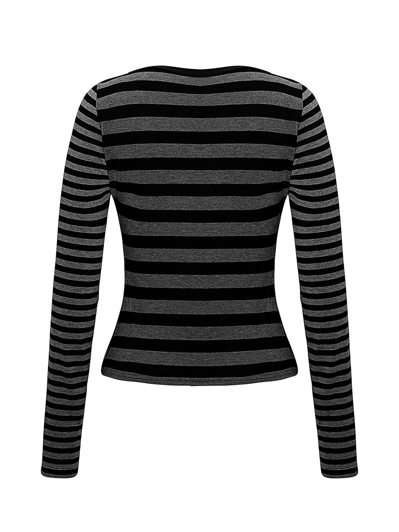 Trendsi Striped Long Sleeve Contrast T-Shirt