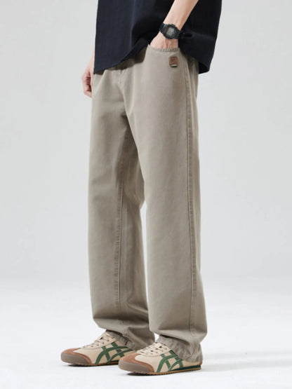 Men's Full Size Wide Leg Pants Plus Size Khaki Easy Apparels