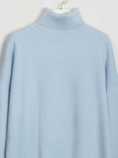 Turtleneck Long Sleeve Top and Drawstring Pants Sweater Set Easy Apparels