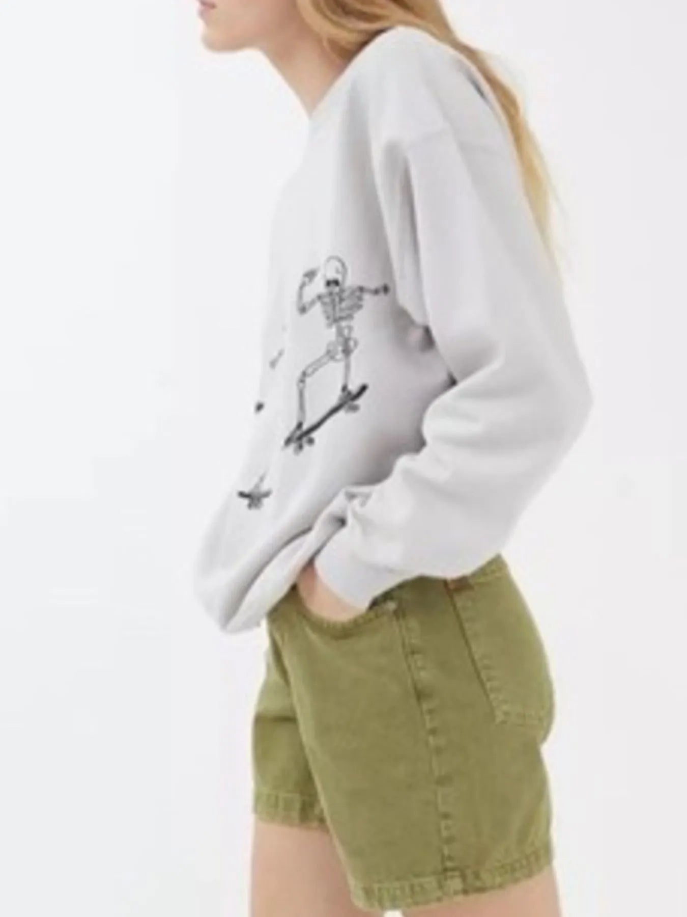 Trendsi Skeleton Graphic Oversized Sweatshirt