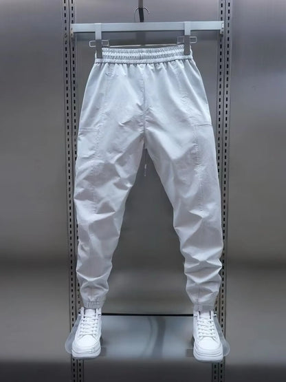 Men's Plus Size Elastic Waist Joggers White Easy Apparels