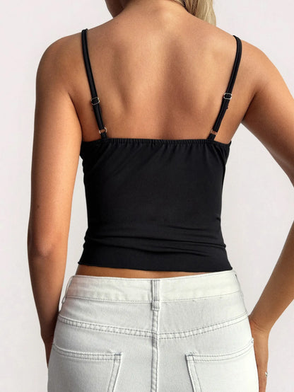 Trendsi Lace Trim V-Neck Cami Top