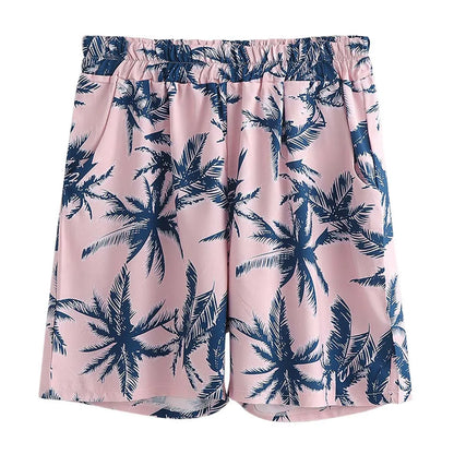 Men's Full Size Tropical Print Hawaiian Style Top and Shorts Set Plus Size Easy Apparels