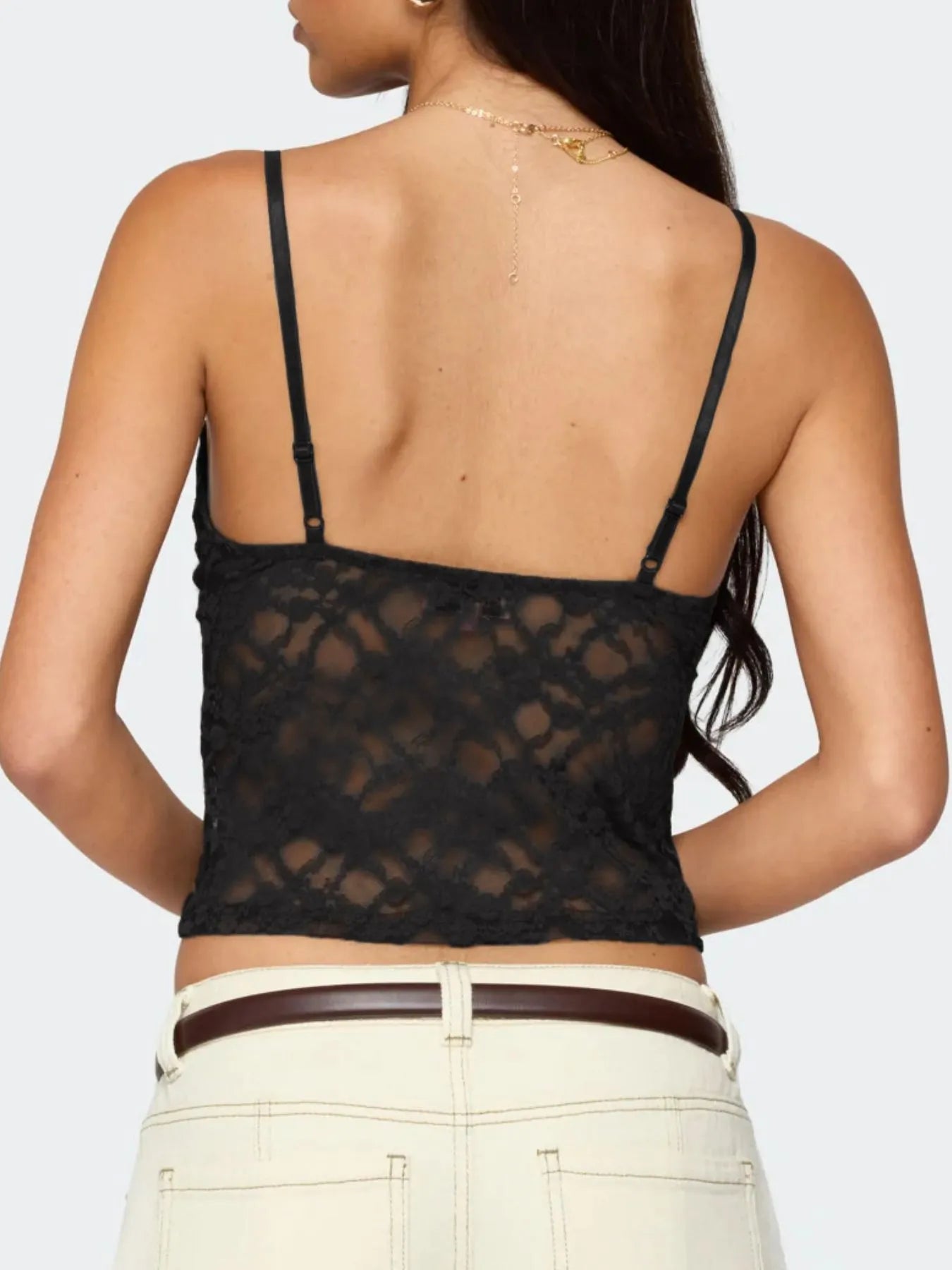 Trendsi Adjustable Strap Lace Cami