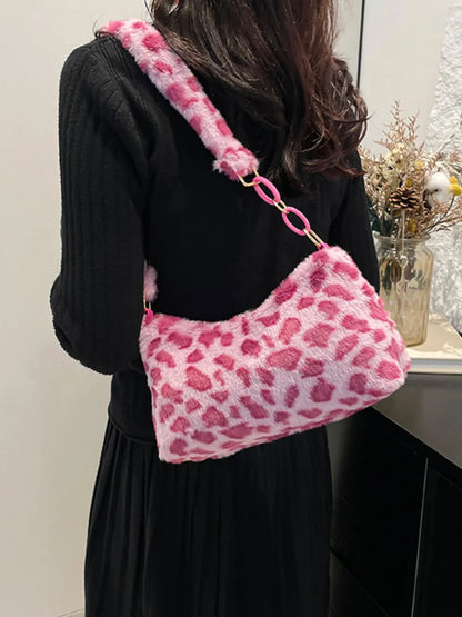 Leopard Fluff Shoulder Bag Easy Apparels