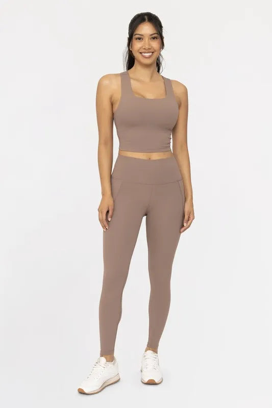 MONO B Soft Ribbed High Waisted Leggings Easy Apparels